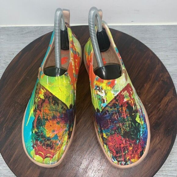 UIN Shoes - UIN Women’s 5.5 Slip On Shoes Canvas Comfortable Loafers Slip On "Butterfly"